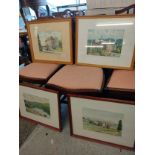 Set of 4 Watercolours With Luxembourg paintings Signed F Bardy dated 1972.