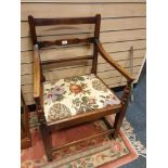 Beautiful example of a Georgian bark chair with flower and fruit upholstery.