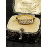 18 CT gold 5 stone diamond ring with 0.48 CT between all stones with original 1900s Aberdeen