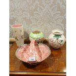 Lot of maling lustre wares includes basket etc .