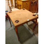 A Quality early gaming table with pull out score cards etc .