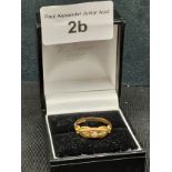 18ct gold 3 stone art deco style ring .