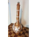 Large Oriental Bottle Vase Stands 24 inches tall with Oriental Signature To Base.