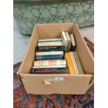 Box of various old books with titles to include the angel of assassination.