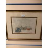 Harbour Scene watercolour signed Webster Ross. 89. framed .