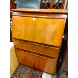 Mid century teak bureau .