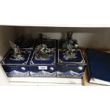Shelf of Tudor mint Myths And Legends Cast Metal Figures boxed together with books .