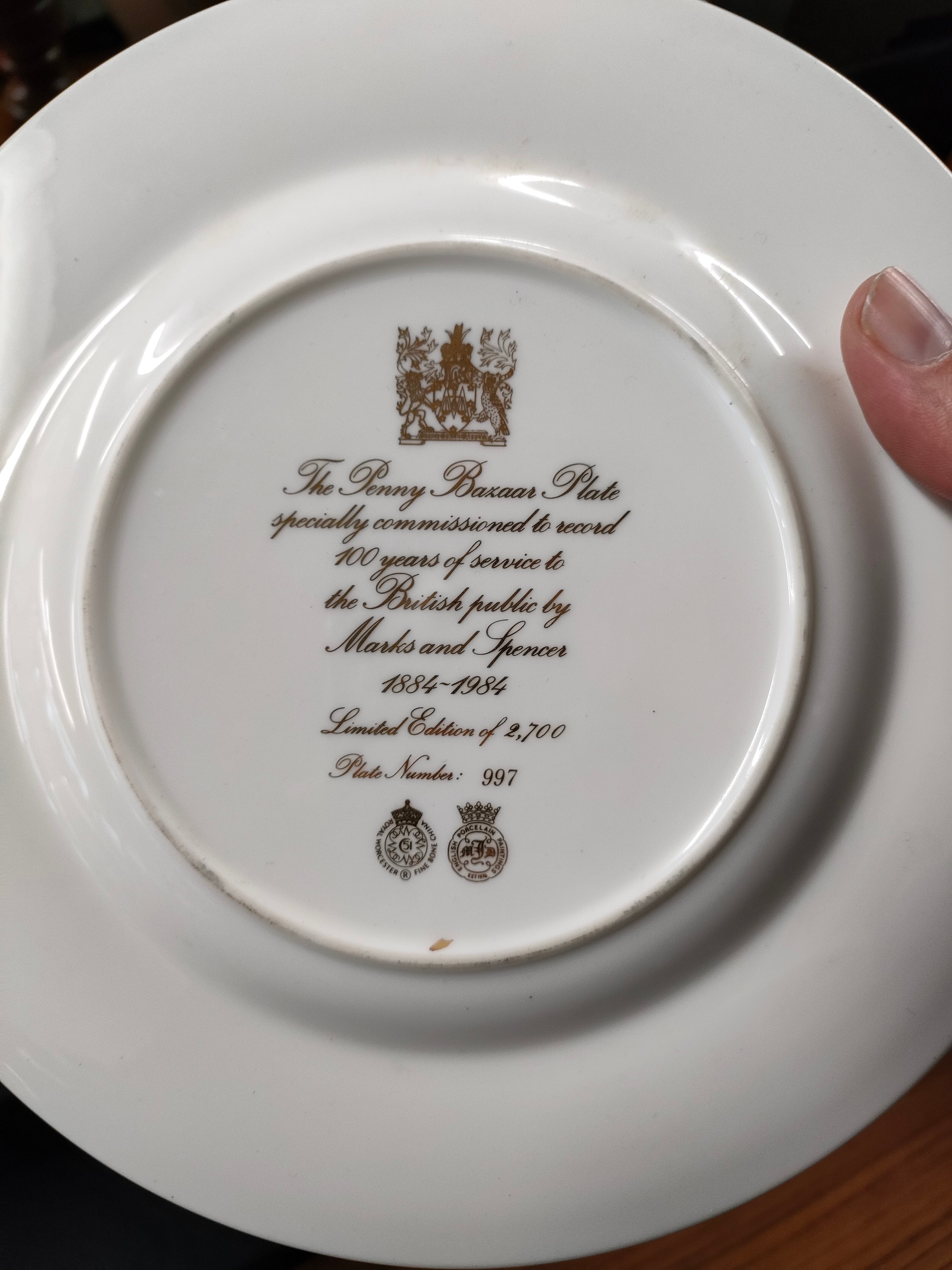 Original Royal Worcester marks and Spencer s advertising plate of marks penny bazzaar. - Image 3 of 3