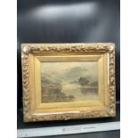 An 18th/ 19th century oil on canvas depicting loch and highland scene ' Signed by the artist.
