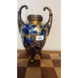 Victorian Art Nuveau 2 Handled Vase a/f stands 28 cms tall .