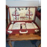 Fantastic Art Deco Brexton Picnic Hamper With Bakelite Flasks Cups Containers Beautiful Condition