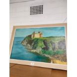 Large oil painting on canvis loch and castle scene signed Arthur Ingram 78 .