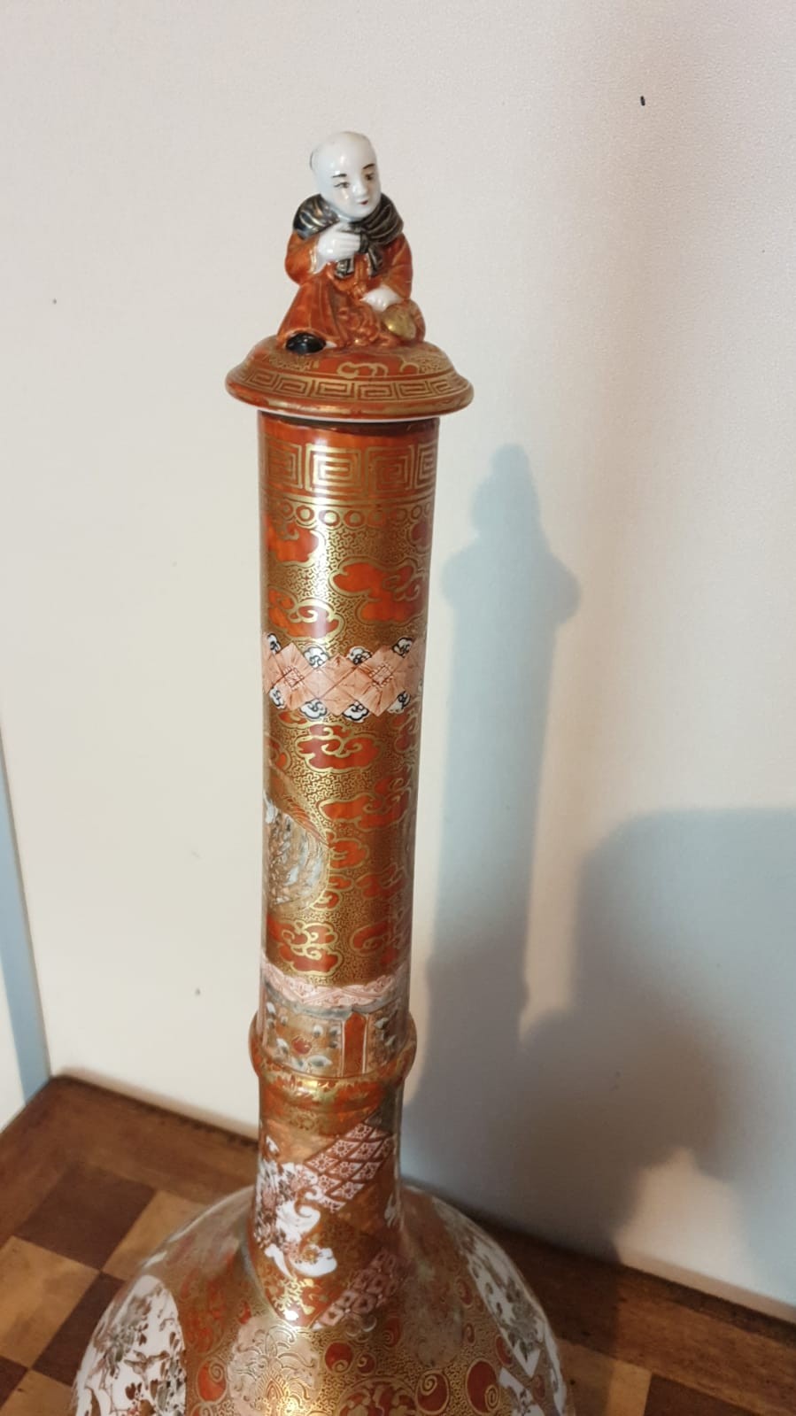 Large Oriental Bottle Vase Stands 24 inches tall with Oriental Signature To Base. - Image 3 of 6