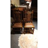 Top Quality Oak Barley twist Chairs With Rattan centre Carved Oak Back Barley Twist Supports Amazing