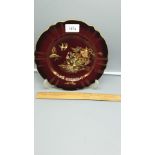 Large Carlton Ware Rouge Royale Pagoda pattern Charger with Scalloped edges 23cms Diameter good