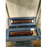 2 Boxed LMS train carriage models .