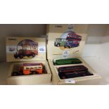 Shelf of Corgi Buses Boxed .