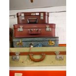 Lot of retro and antique travel cases .