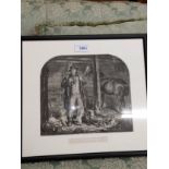 Engraving Dandie dimont and his terriers picture framed .