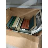 Box of vintage books etc .