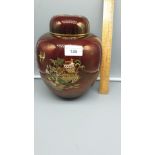 Large Carlton Ware Rouge Royale Ginger Jar With Cover very good Condition Stands 22 cms Tall.