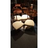 Set of 4 Edwardian Inlaid Chairs Beautiful Condition With inlaid Sabre legs .