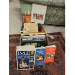 Box of Antique reference books , cooking books etc .