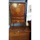 Beautiful Inlaid Edwardian Display Cabinet with Cabriolet Legs and Brass Ormalou Style Fittings