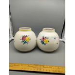 Pair of studio Poole Pottery retro vases .