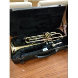 Volt by Voccenreiter trumpet with mouth piece in fitted case .