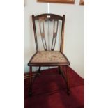 Beautiful Little Arts And Crafts Chair with Tapestry Seat .