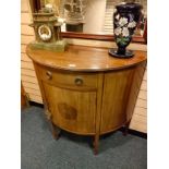 Inlaid Edwardian style half moon sideboard with key .