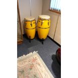 Pair of Latin percussion Tom Tom drums on stands 90cm in height .