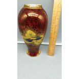 Large Carlton Ware Rouge Royale Rare Pattern Vase Good Condition Stands 20cms Tall.