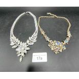 2 early diamonte quality necklaces .