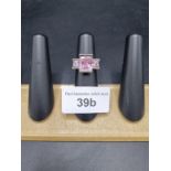 Silver 925 ring with beautiful pink stone setting ring .