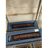 2 Boxed LMS train carriage models .