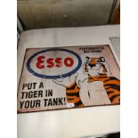 Esso metal tiger modern enameled style sign .