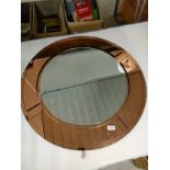Retro style large circular mirror in rustic design .