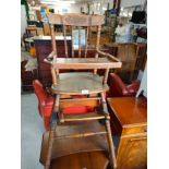 Antique Metamorphic high chair turns in to steps .