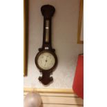 Large Antique Aneroid Barometer Thermometer A & NCS Westminster stands 92 cms tall.