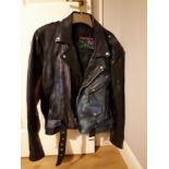 US Leather Jacket With US Art Work to back of jacket .