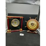 Mordern deco style clock together with barometer.