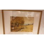 Scottish Countryside Watercolour Painting Signed P Smith dated 1902 .