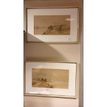 Pair Of Watercolours Mountain and Loch Scenes Signed R S Lees.