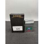 Collectable Zippo lighter with wee club rosyth . Boxed .