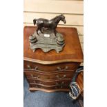 Bronzed Equestrian Desk Twin Ink Well Stand with Liners.