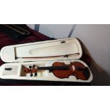 Lovely Example Of Classical Violin With Bow in Fitted Case nice condition.