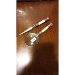 Good Quality Desk Magnifier and Matching Letter opener.