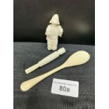 Bone oriental figure , cheroot etc.